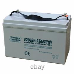 100Ah 12V Deep Cycle AGM Battery for Leisure, Solar, Wind and Off-grid 12 volt