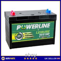 100Ah 12V Deep Cycle Battery POWERLINE Leisure Caravan Marine Boat 500 Cycles
