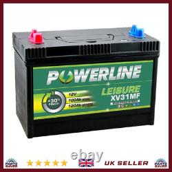 100Ah 12V Deep Cycle Battery POWERLINE Leisure Caravan Marine Boat 500 Cycles