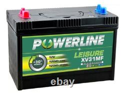 100Ah 12V Deep Cycle Battery POWERLINE Leisure Caravan Marine Boat 500 Cycles