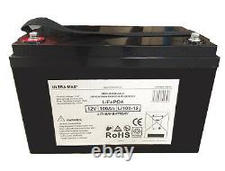 100Amps 12V LITHIUM LiFePO4 Battery for Leisure, Solar, Wind and Off-grid 12V