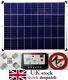 100w 12v Solar Panel +10a Charger Controller + Cable With Fuse Clips + Bracket Kit