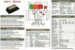 100w 12v Solar Panel +10A Charger Controller + cable with fuse clips + bracket Kit