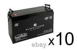 10 x 100Ah 12V Deep Cycle AGM Battery for Leisure, Solar, Wind and Off-grid