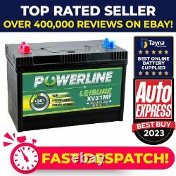 110Ah 12V Deep Cycle Battery POWERLINE Leisure Caravan Marine Boat 500 Cycles
