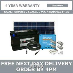 110Ah Leisure Battery, 175W Solar Panel, Charge Controller, Cable and Brackets
