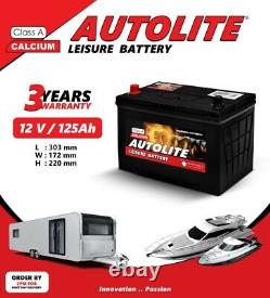 125ah Autolite Leisure Battery 12v Deep Cycle For Caravan Motorhome Boatsolar