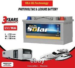 12V 100AH AGM/GEL Deep Cycle Leisure Battery, MOTORHOME, BOAT, SOLAR