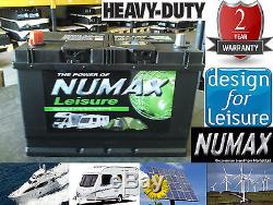 12V 100AH Deep Cycle Leisure Battery NUMAX LV26MF Caravan Motorhome, Marine Boat