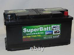12V 100AH Leisure Battery Low Height L354mm X W175mm X H190mm SuperBatt LH100