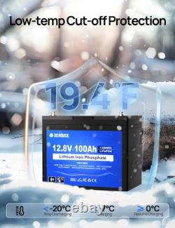 12V 100AH LiFePO4 Lithium Leisure Battery Bluetooth&Low Temp Motorhome Caravan