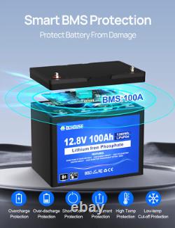 12V 100AH LiFePO4 Lithium Leisure Battery Bluetooth&Low Temp Motorhome Caravan
