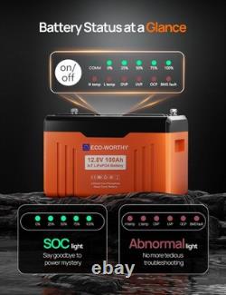 12V 100AH Lithium Leisure Battery LiFePO4 Bluetooth Communication LED Caravans