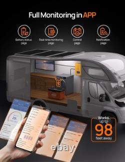12V 100AH Lithium Leisure Battery LiFePO4 Bluetooth Communication LED Caravans