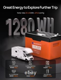 12V 100AH Lithium Leisure Battery LiFePO4 Bluetooth Communication LED Caravans