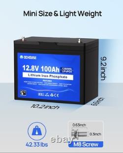 12V 100AH Lithium Leisure Battery LiFePO4 Low Temp Up to 15000 Cycles Camper Van