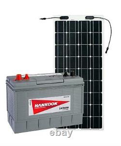 12V 100Ah Deep Cycle Leisure Battery and 100W Flexible Solar Panel