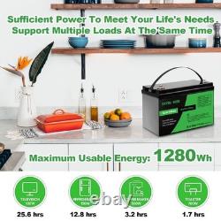 12V 100Ah LiFePO4 Battery Leisure Rechargeable Deep Cycle Solar Home Storage RV