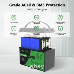 12V 100Ah LiFePO4 Battery Leisure Rechargeable Deep Cycle Solar Home Storage RV