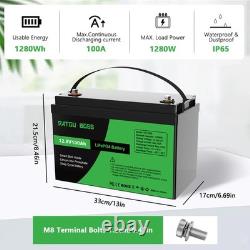 12V 100Ah LiFePO4 Battery Leisure Rechargeable Deep Cycle Solar Home Storage RV