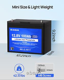 12V 100Ah LiFePO4 Battery Low-Temp Protection Lithium Leisure Battery for RV