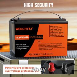 12V 100Ah Lifepo4 Leisure Battery Lithium Battery 4000+Cycles Built-in BMS Solar