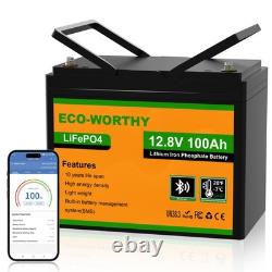 12V 100Ah Lithium Leisure Battery LiFePO4 Smart Bluetooth Motorhomes Caravan Van