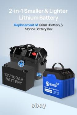 12V 100Ah Protable Lithium Battery Lifepo4 Leisure Battery for Vans RV Camp Boat