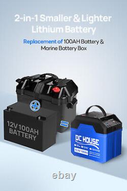 12V 100Ah Protable Lithium Battery Lifepo4 Leisure Battery for Vans RV Camp Boat