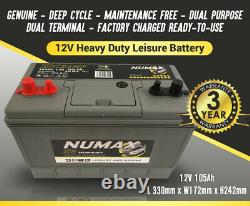 12V 105AH Dual Purpose Battery Numax XV31MF Leisure Caravan & Marine Boat Range