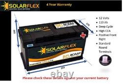 12V 110AH Leisure Battery Dual Purp. For Caravan Campervan Motorhome Low Height