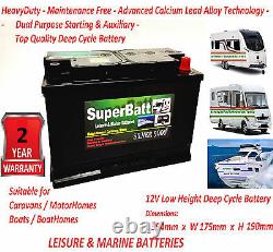 12V 110AH Leisure Battery Maintenance Free Calcium Long Life Deep Cycle SB LM110