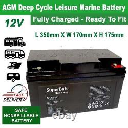 12V 110AH Leisure / Marine VRLA AGM Battery Low Height / Low Profile 12VSLA35N