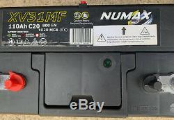 12V 110AH Numax XV31MF Ultra Deep Cycle Leisure Marine Battery TWO TOTAL USED
