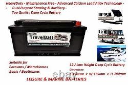 12V 110AH TB25MF HD Deep Cycle Leisure Battery Towsure Movemaster Caravan Mover