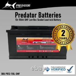 12V 110Ah Predator Batteries Sealed Lead Acid Low Box Leisure Battery