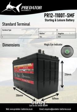 12V 110ah Sealed Lead Acid Leisure Battery Suitable for Caravan & Campervan