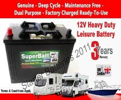 12V 115AH SuperBatt LM115 Leisure Battery Motorhome Caravan & Marine Boat Range