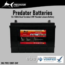 12V 120AH Predator Batteries Deep Cycle Leisure & Marine Battery Dual Posts