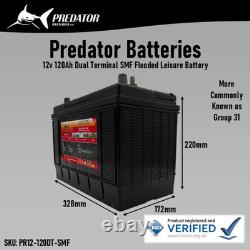 12V 120AH Predator Batteries Deep Cycle Leisure & Marine Battery Dual Posts