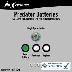 12V 120AH Predator Batteries Deep Cycle Leisure & Marine Battery Dual Posts