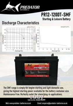12V 120AH Predator Batteries Deep Cycle Leisure & Marine Battery Dual Posts