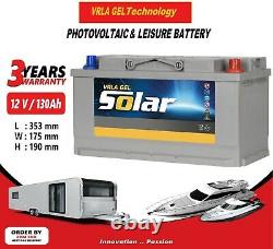 12V 130AH AGM/GEL Deep Cycle Leisure Battery, MOTORHOME, BOAT, SOLAR