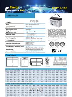 12V 130AH EXPEDITION PLUS Deep Cycle AGM LEISURE BATTERY (EXP12-130)