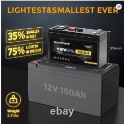 12V 150AH LiFePO4 Lithium Battery 5000+ Deep Cycle Solar RV Leisure Off-Grid