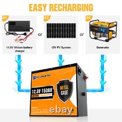12V 150AH Lithium Battery Leisure Rechargeable LiFePO4 Deep Cycle Solar Panel RV