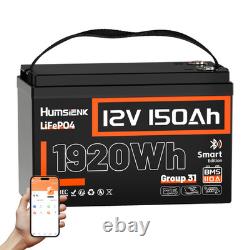 12V 150Ah LiFePO4 Lithium Leisure Battery Bluetooth Caravan Camper 15000+Cycles