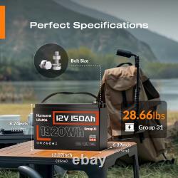 12V 150Ah LiFePO4 Lithium Leisure Battery Bluetooth Caravan Camper 15000+Cycles