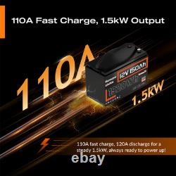 12V 150Ah LiFePO4 Lithium Leisure Battery Bluetooth Caravan Camper 15000+Cycles