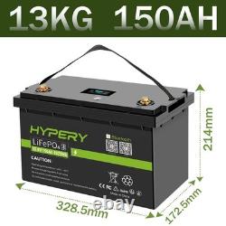 12V 150Ah Lifepo4 Battery Lithium Leisure Battery Bluetooth Rechargeable RV Boat